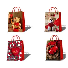 GENERICO - Bolsa De Regalo Fondo Rojo love 31x12x40cm