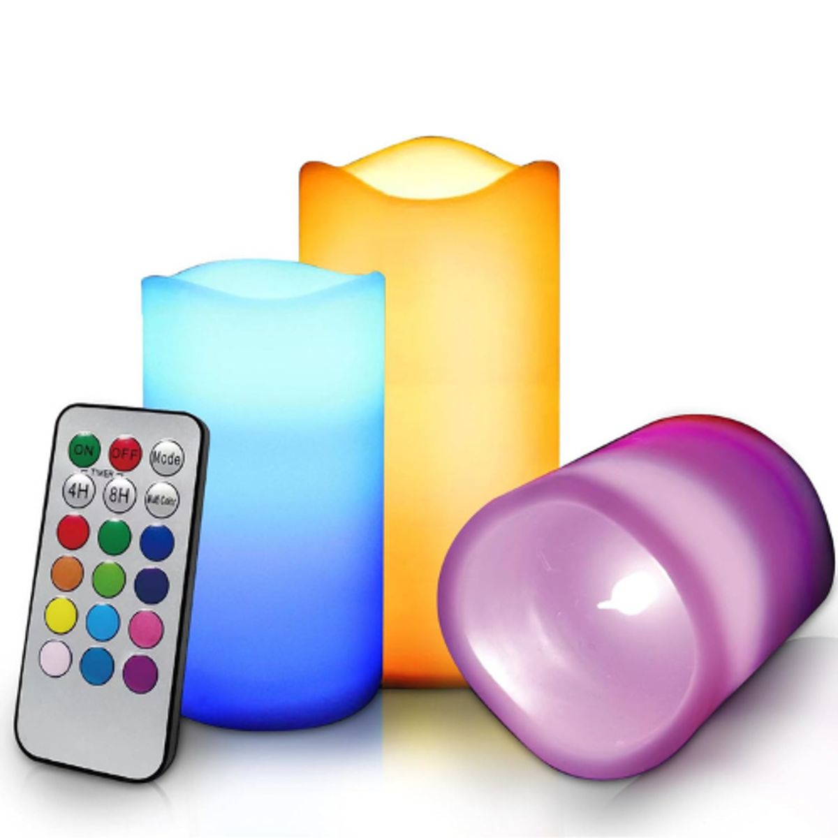 GENERICO - Set 3 Velas LED 12 Colores
