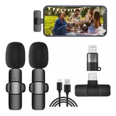 GENERICO - 2 micrófonos de solapa inalámbricos Lavalier para teléfonos USB-C
