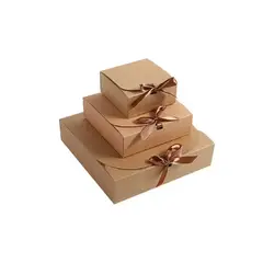 GENERICO - Caja Carton Para Regalo 24x24x6 cm Marron
