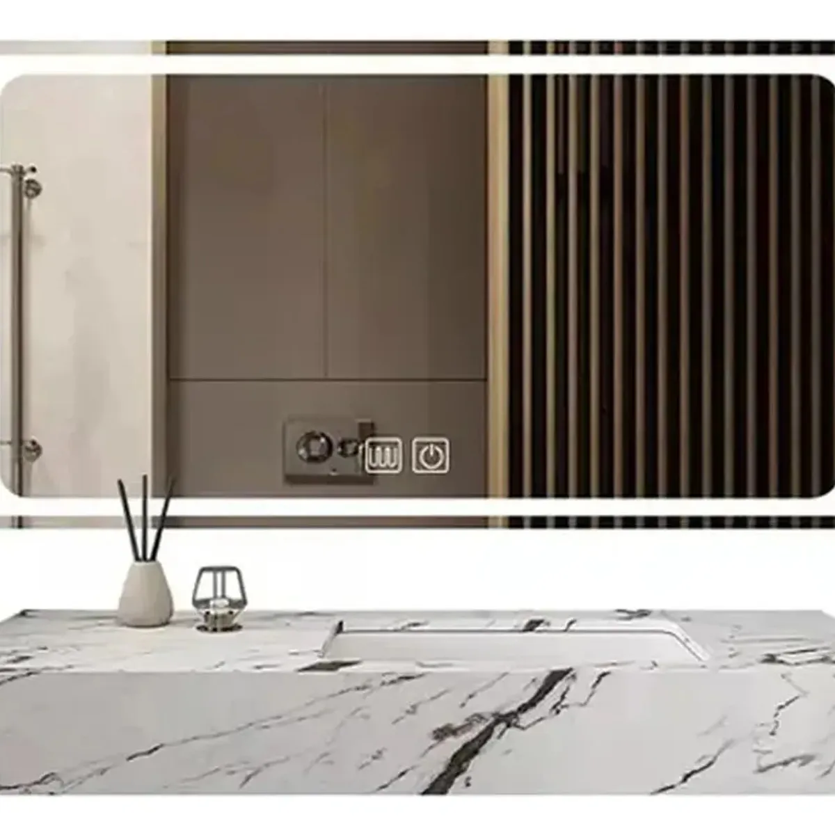 ANYHOGAR - Espejo Con Luz Led Touch Para Baños Anti-niebla 100x80 Cm