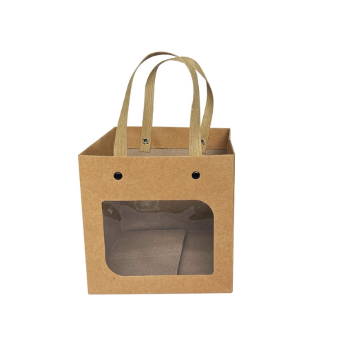 GENERICO - Bolsa De Regalo Color Marron Transparente 10x10x10cm