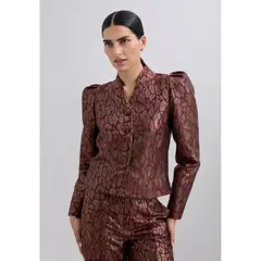 SCALPERS - BLAZER CROPPED ANIMAL PRINT METALIZADA