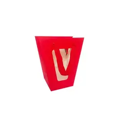 GENERICO - Bolsa De Regalo Color Rojo Transparente 20x18x10cm