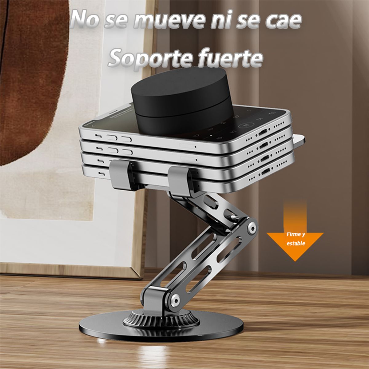 GENERICO - Soporte Celular Escritorio Metálico 360° Giratorio