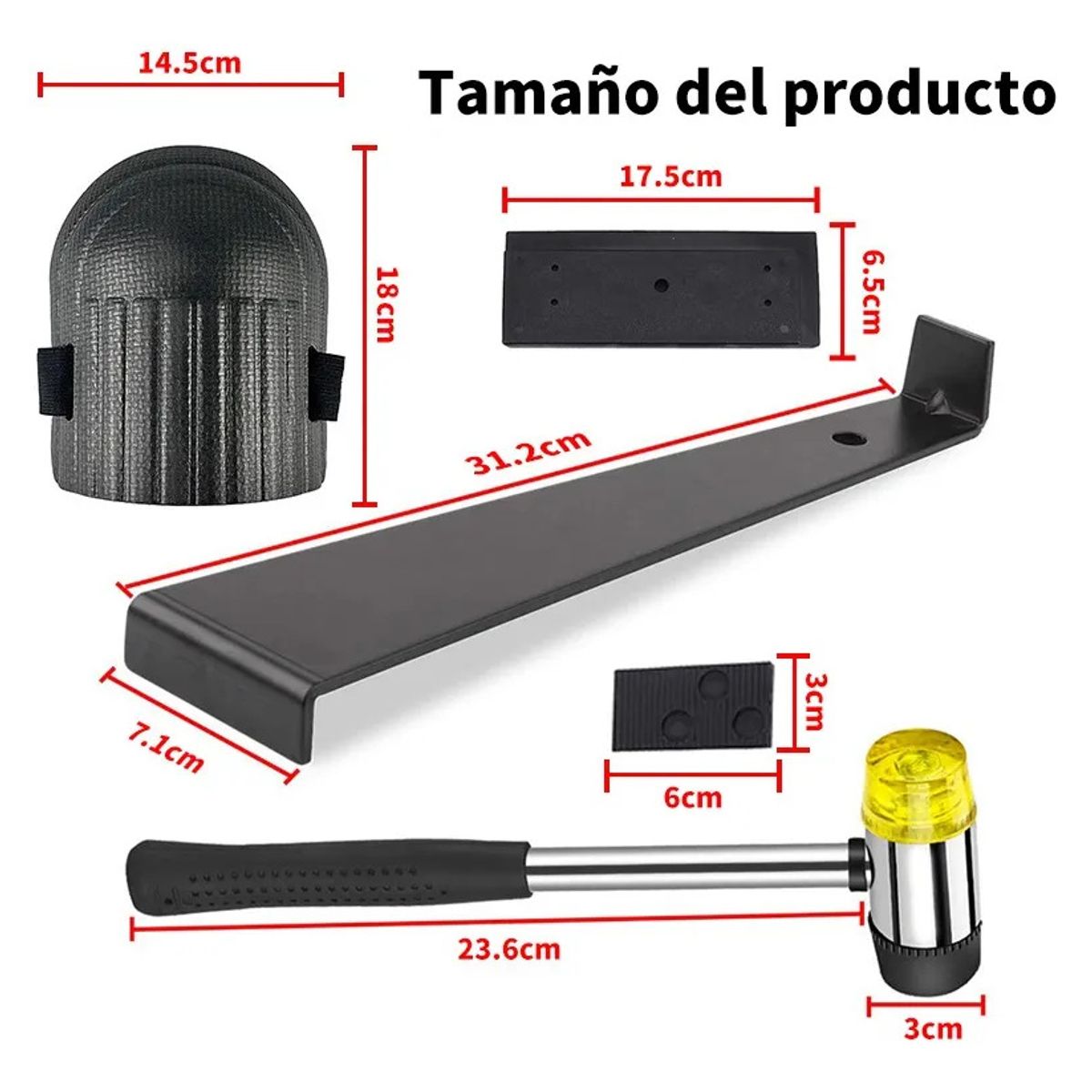 QUICK - Kit 45 Instalación Piso Flotante Profesional Martillo Goma
