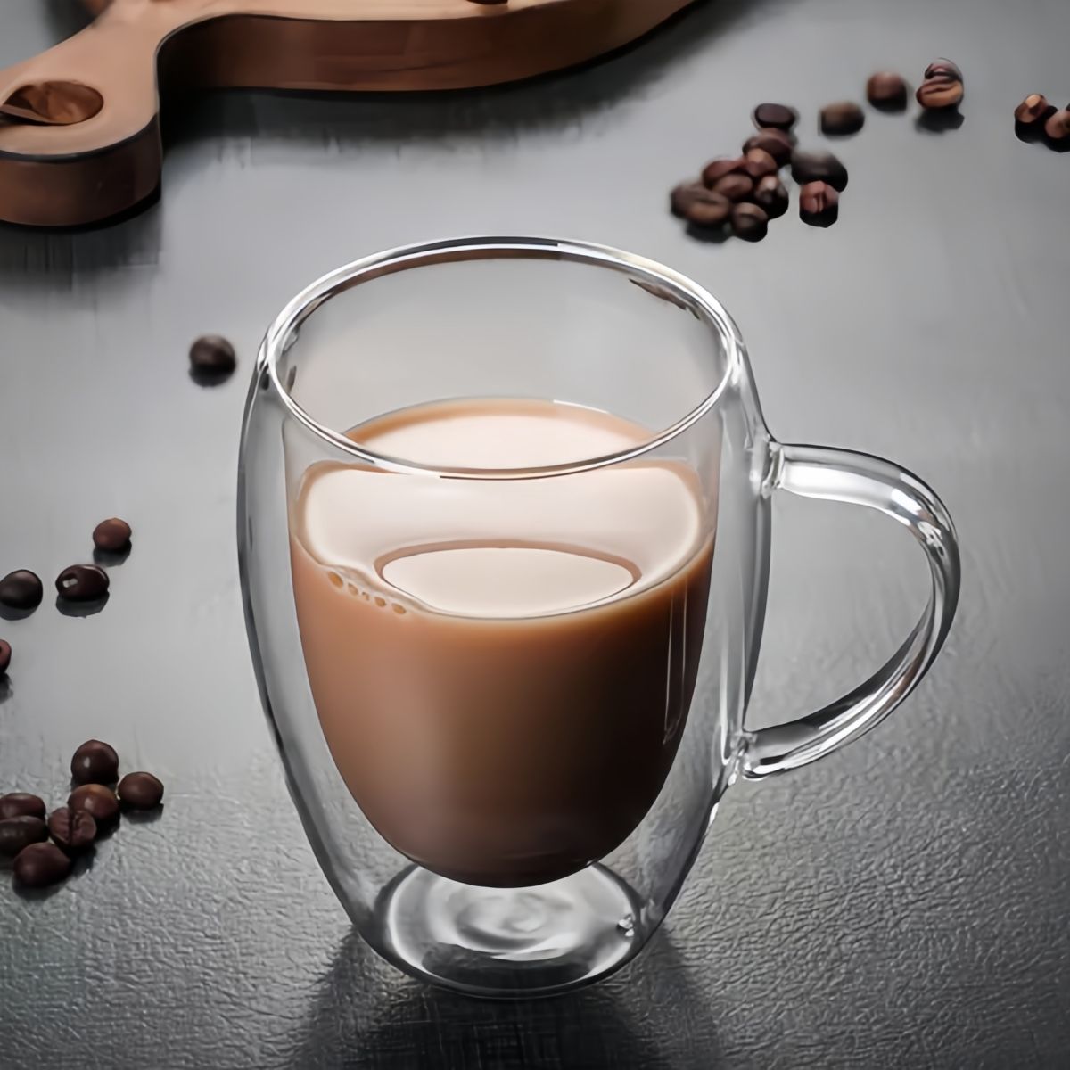 VIDA BUENAS - Tazas Café Vidrio Termico 350ml - Doble Taza Café La Manilla
