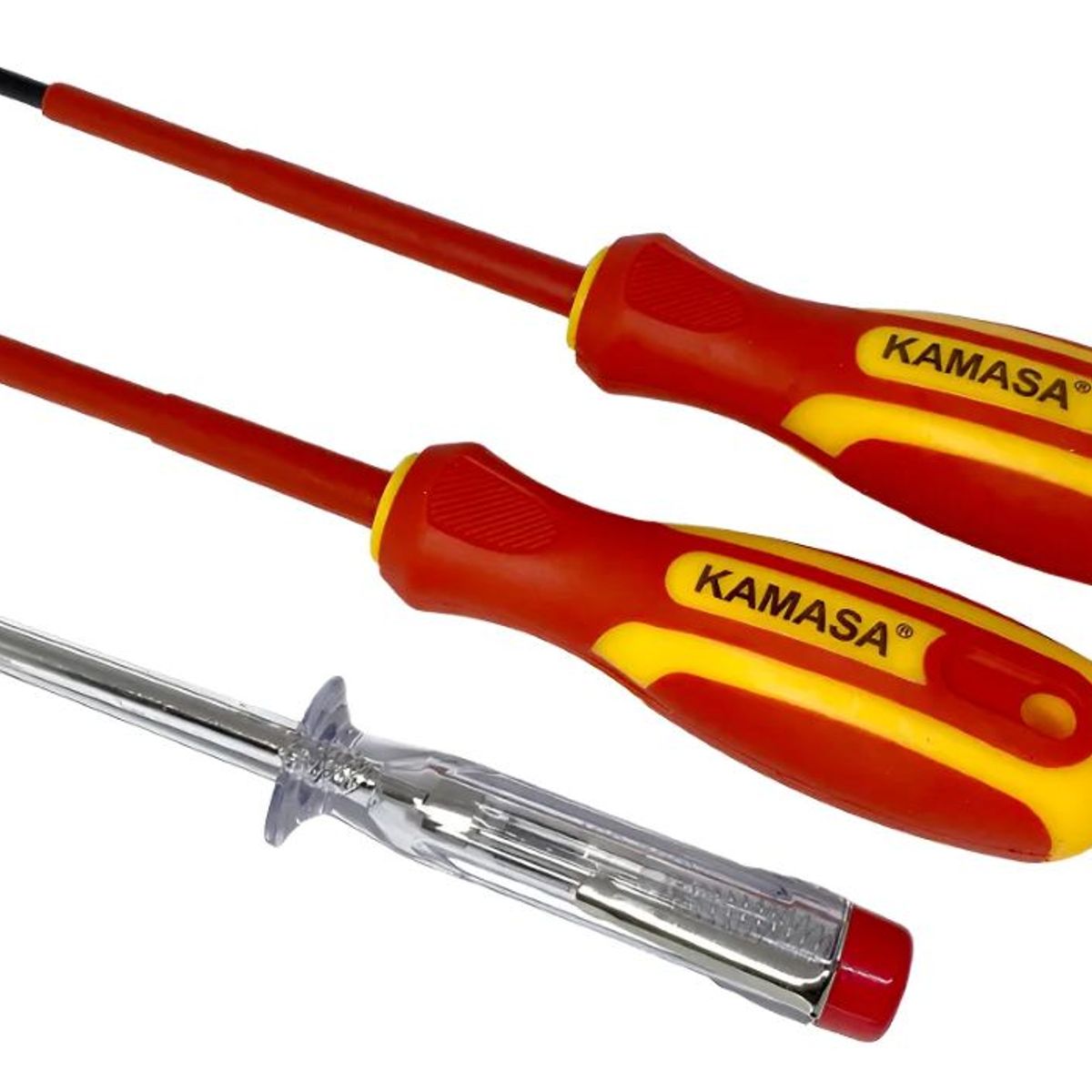 KAMASA - Juego 2 Destornilladores Aislados Con Probador De Corriente