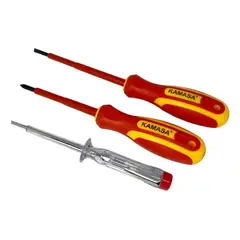 KAMASA - Juego 2 Destornilladores Aislados Con Probador De Corriente