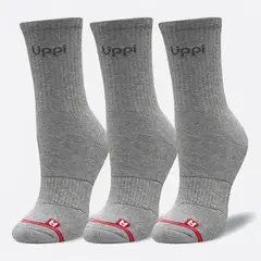 LIPPI - Calcetín Unisex Logo Pack Mid Gris