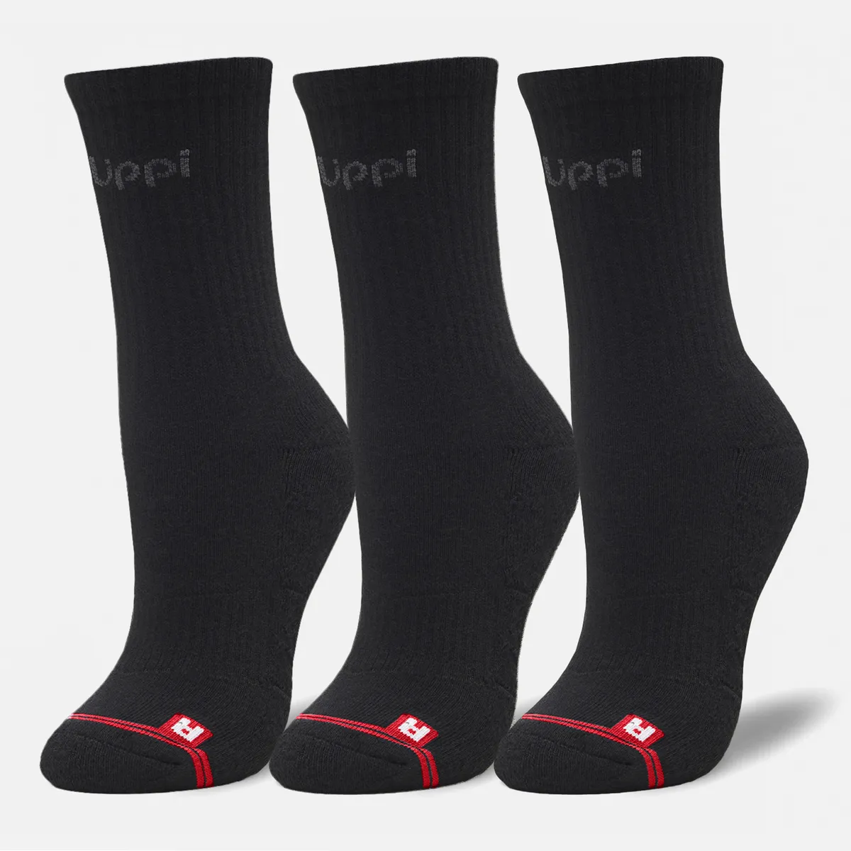 LIPPI - Calcetín Unisex Logo Lippi Pack Mid Negro Lippi