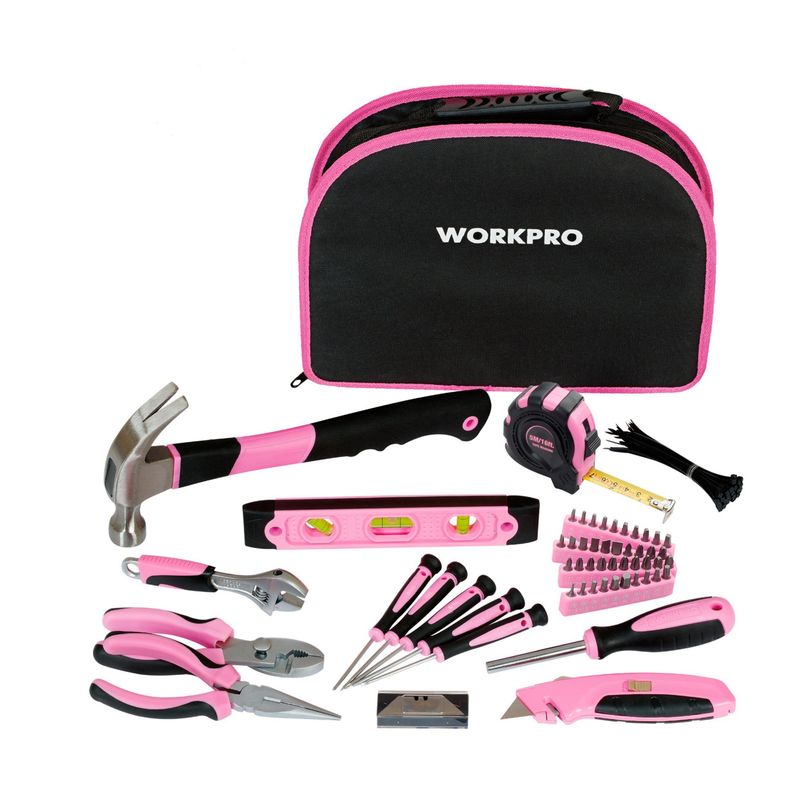 WORKPRO - Juego Set Herramientas Hogar Color Estuche 65 Pzas