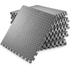 HAZ TU CLICK - Set 8 Pisos Tatami Deportivo Goma Eva Negro Espuma De Alta Densidad