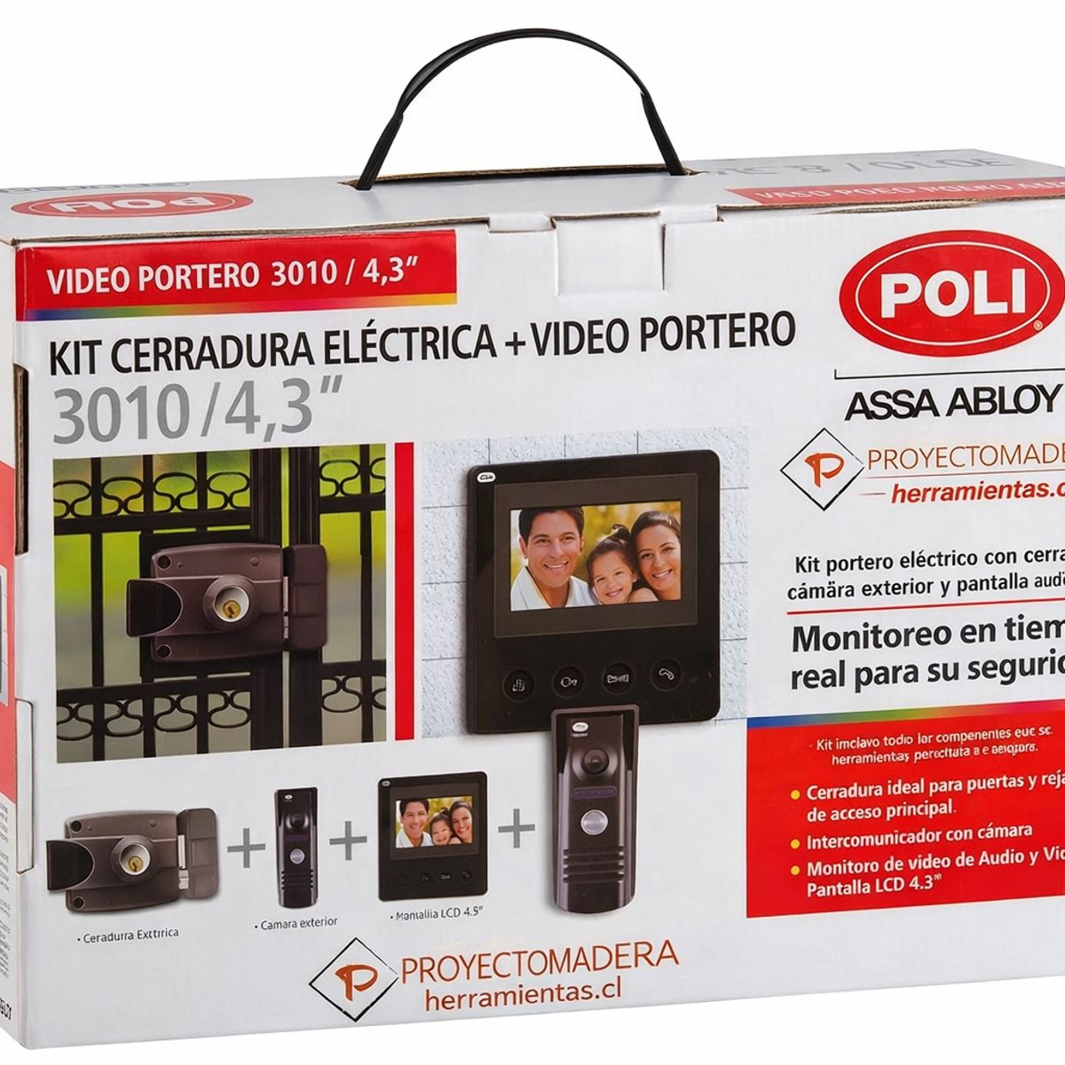 POLI - Chapa Poli Eléctrica 3010 Cerradura Kit De Video Portero Poli