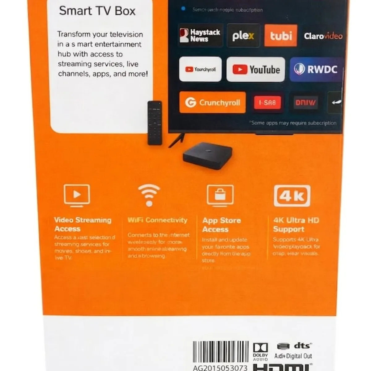 GENERICO - Android TV Box 4K Ultra HD con WiFi  Smart TV Streaming  Instálalo en Minutos