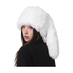 OMAS - Gorro Beanie de Peluche con Orejitas de Conejo - Estilo Kawaii