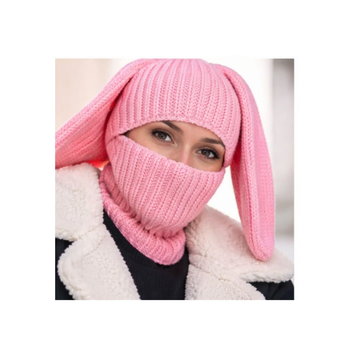 OMAS - Gorro Pasamontañas  Orejas de Conejo - Protección Total y Estilo Kawaii