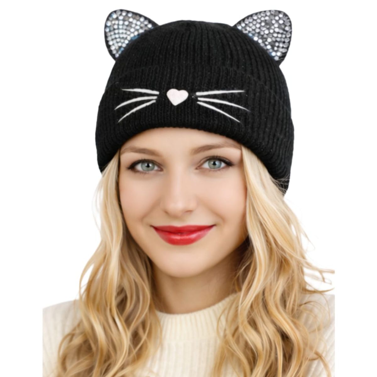 OMAS - Gorro Beanie  Orejas de Gato - Estilo Grunge y Kawaii