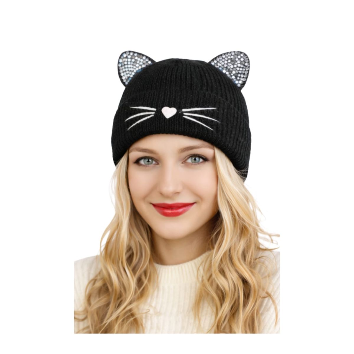OMAS - Gorro Beanie  Orejas de Gato - Estilo Grunge y Kawaii