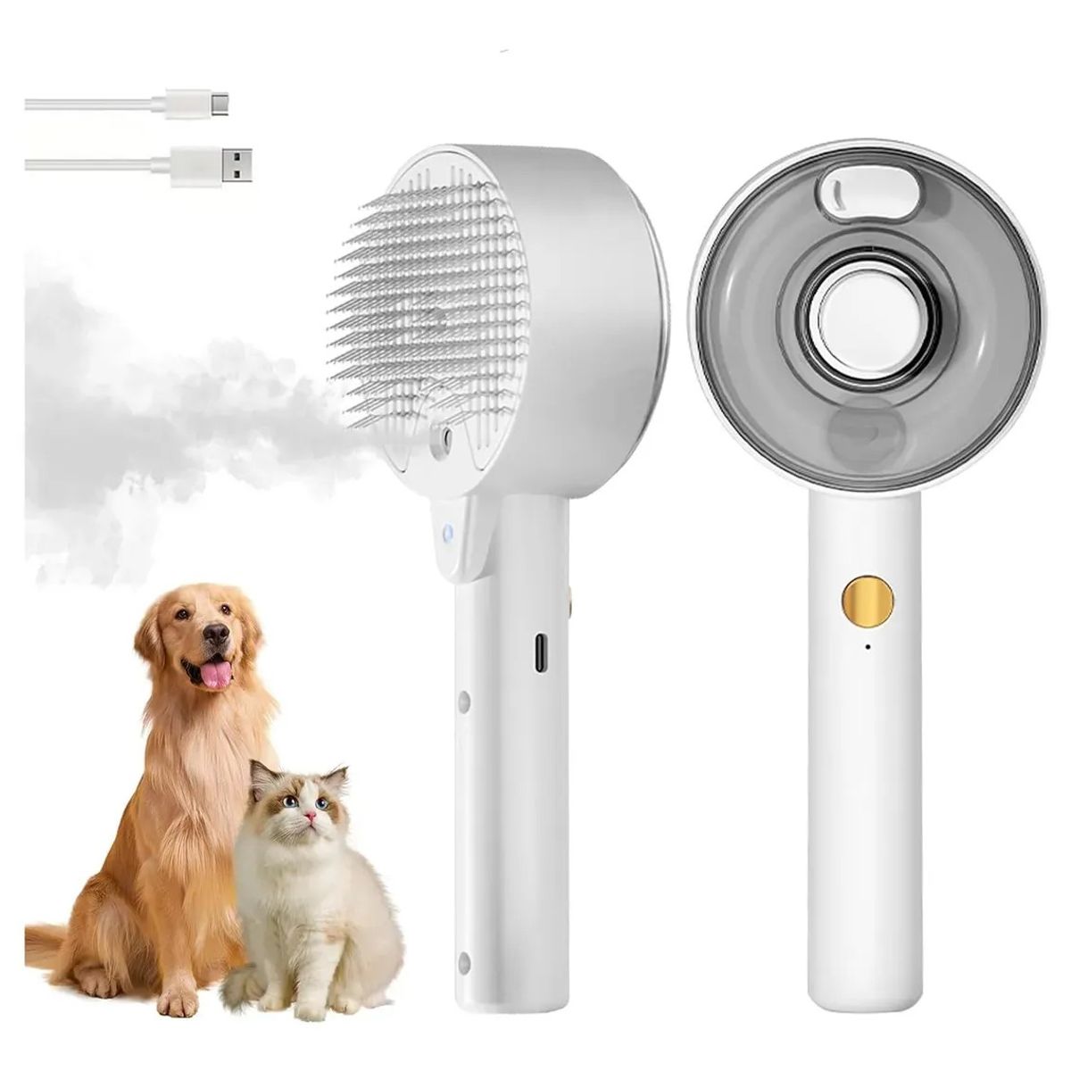 KUANGYE - Cepillo De Vapor Autolimpiante 4 En 1 Para Perros Y Gato