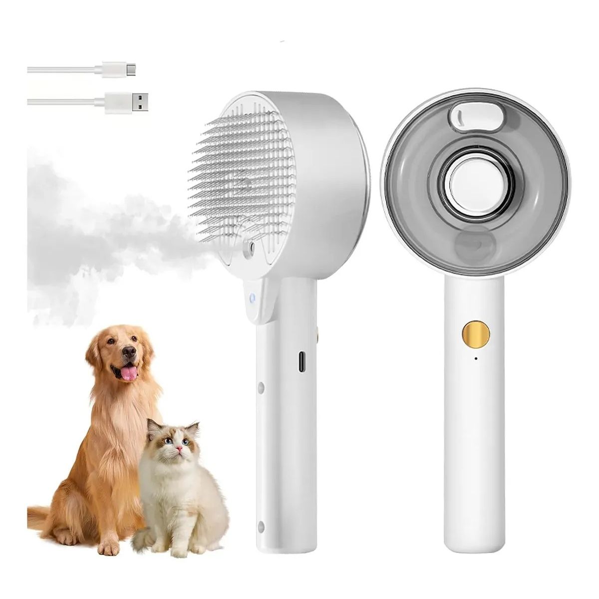 KUANGYE - Cepillo De Vapor Autolimpiante 4 En 1 Para Perros Y Gato