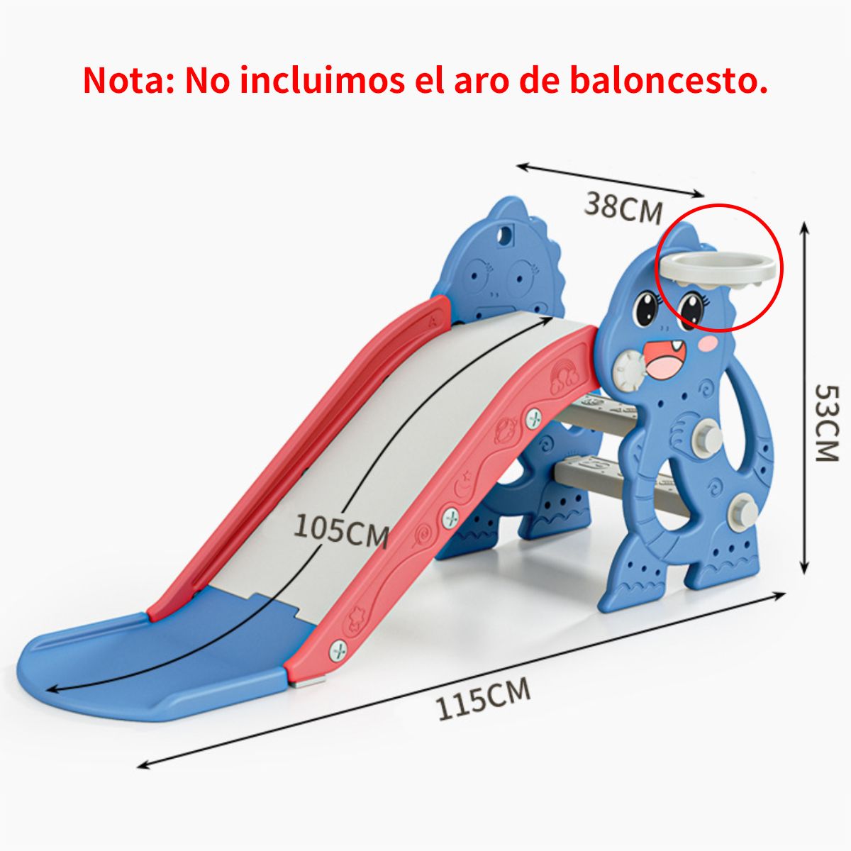 KINDA NICE - Tobogán Plegable Para Niños, 1155338cm Azul - Juego De Interior