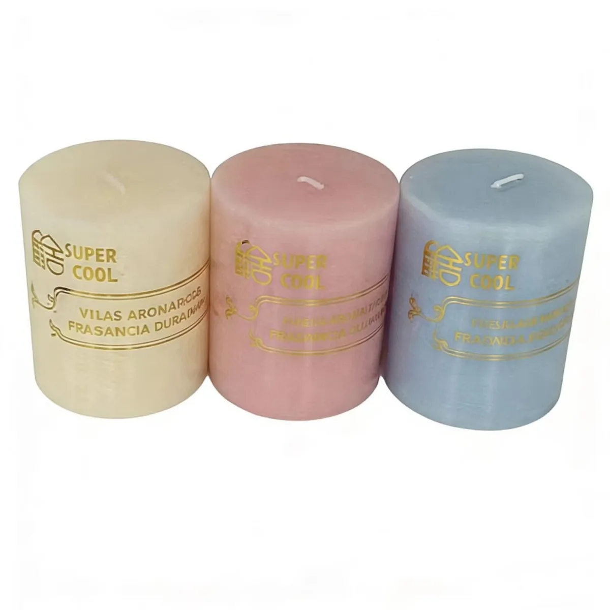 POLASUP - Set 3 Velas de diferentes colores 7×15CM