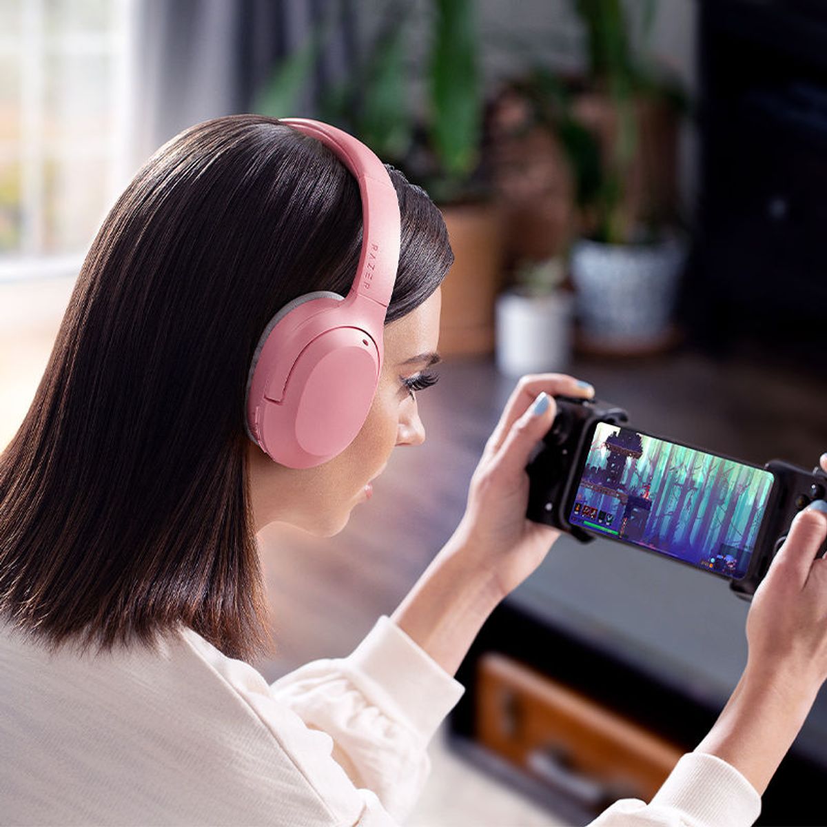 RAZER - Gamer Audífonos Opus X Bluetooth ANC Reacondicionado Semi Nuevo-Rosa