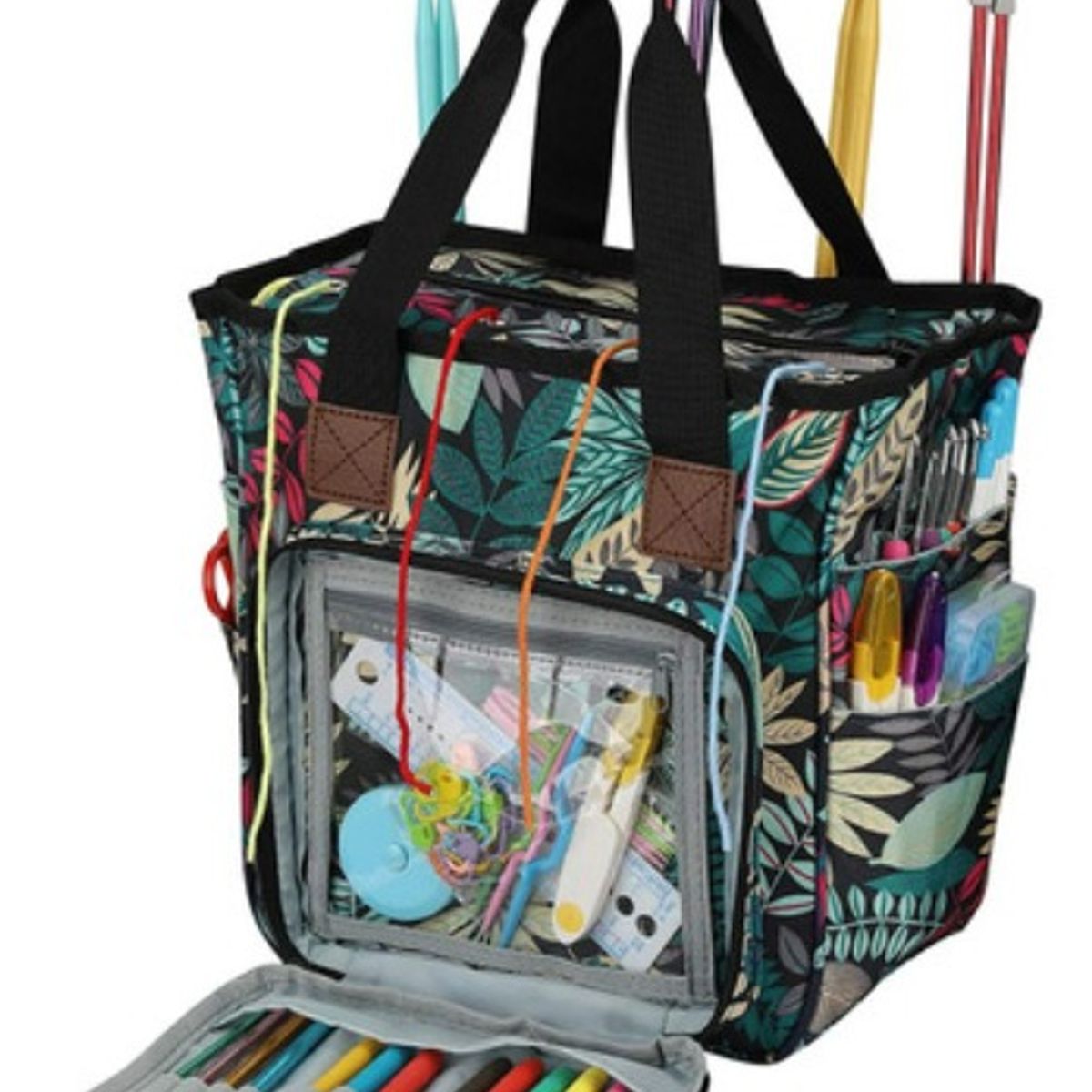 GENERICO - Bolso Organizador De Hiloslanacrochet Tejidos Multicolor
