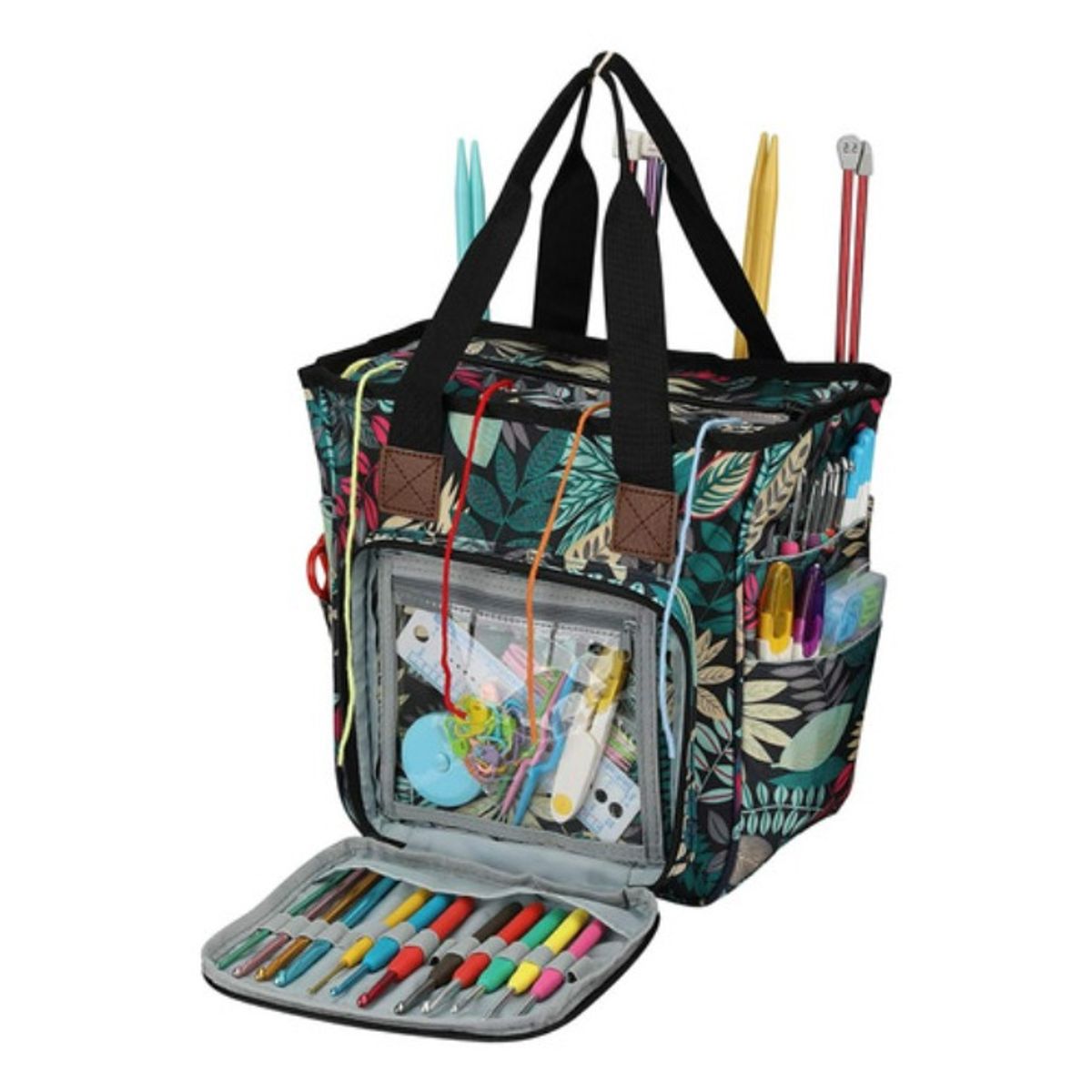GENERICO - Bolso Organizador De Hiloslanacrochet Tejidos Multicolor