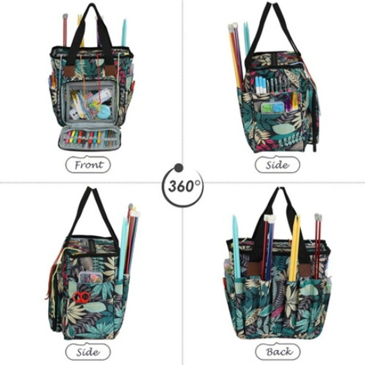 GENERICO - Bolso Organizador De Hiloslanacrochet Tejidos Multicolor