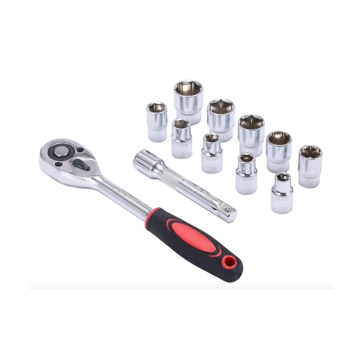 GENERICO - Set de Llaves Ratchet y Dados 1/2" Métricos - 12 Piezas Profesional