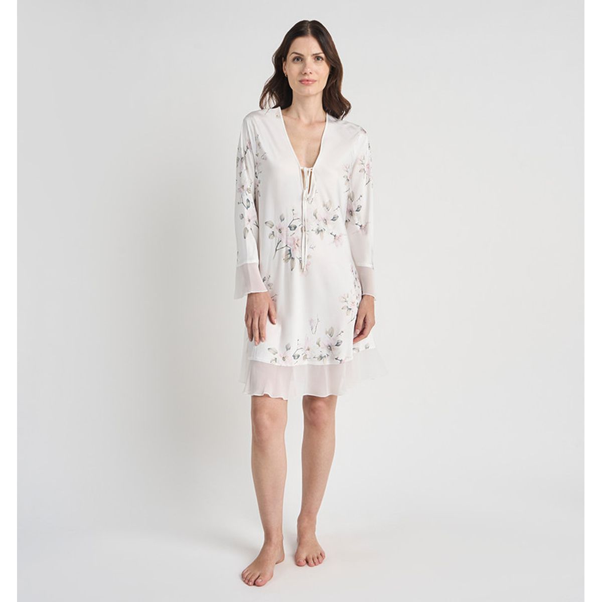 BARBIZON - CAMISOLA MUJER BARBIZON SESGO BLANCO ESTAMPADO