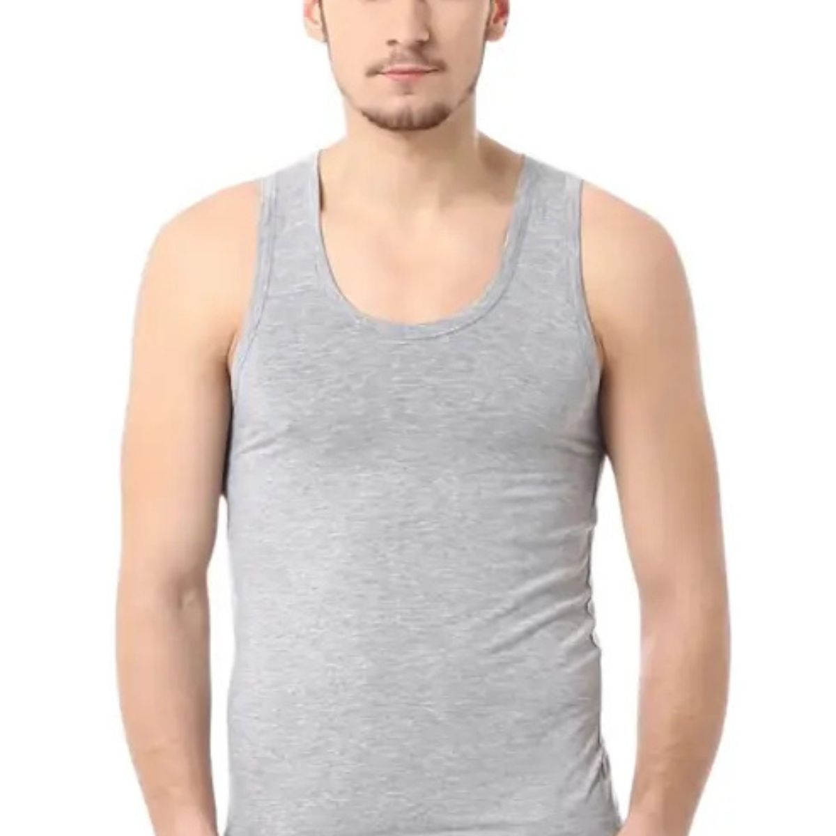 LOOK SHOP - Camiseta Sin Manga Algodón, Negra, Gris, Blanco. Adulto 045