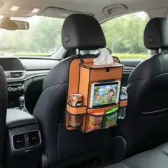 IRM - Organizador Asiento Auto Cuero Lujo Porta Objetos Panuelos Bolsillo Multiuso Trasero FIGOIMPORT