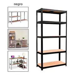 GENERICO - Estante Rack Metalico 180x90x40 Estanteria Hogar Negro