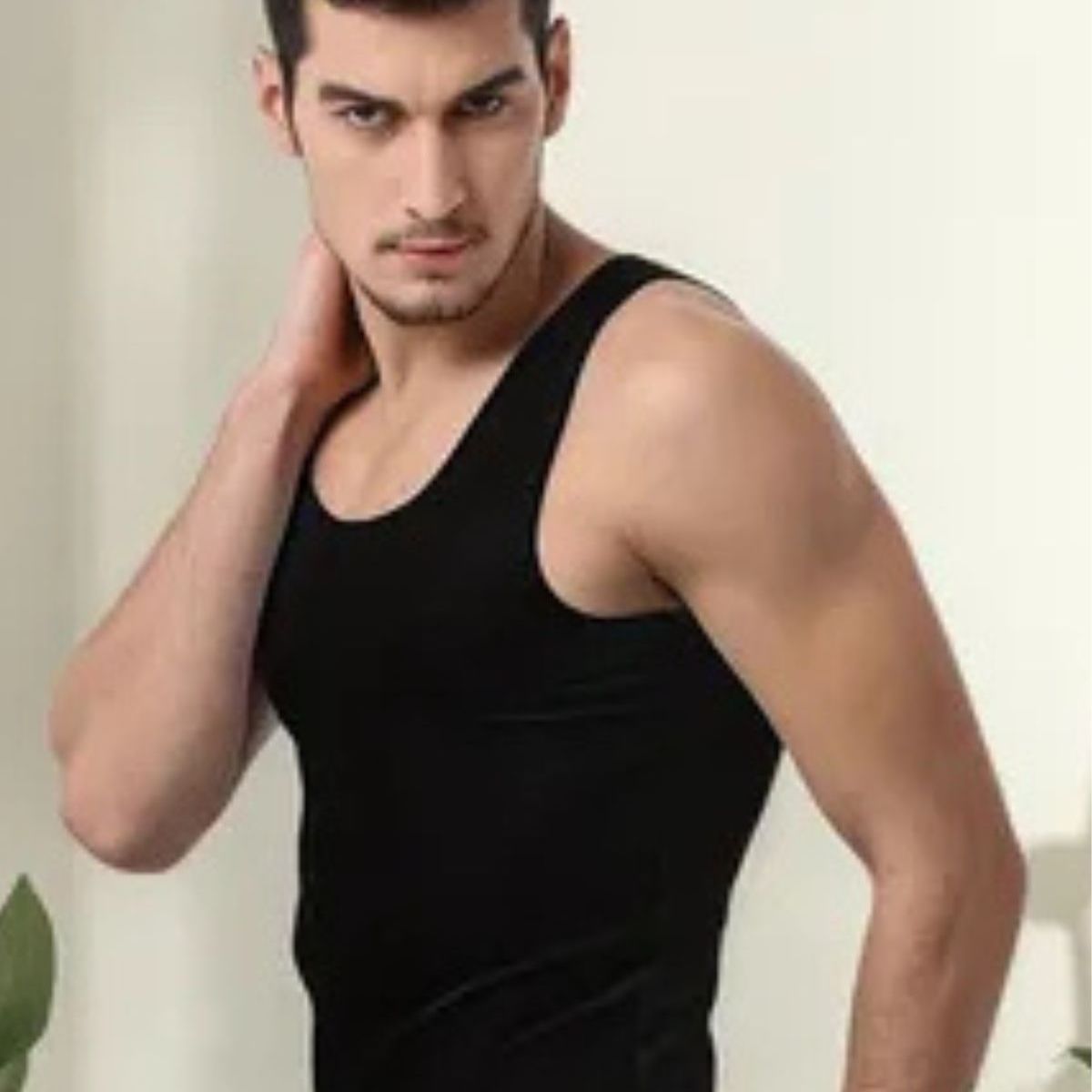 LOOK SHOP - Camiseta Sin Manga Algodón, Negra, Gris Blanco. Adulto 045