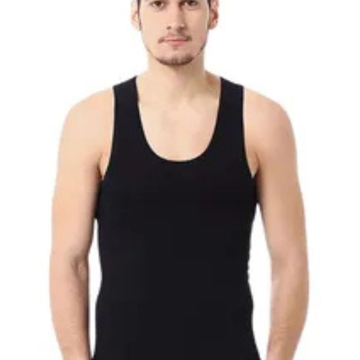 LOOK SHOP - Camiseta Sin Manga Algodón, Negra, Gris Blanco. Adulto 045