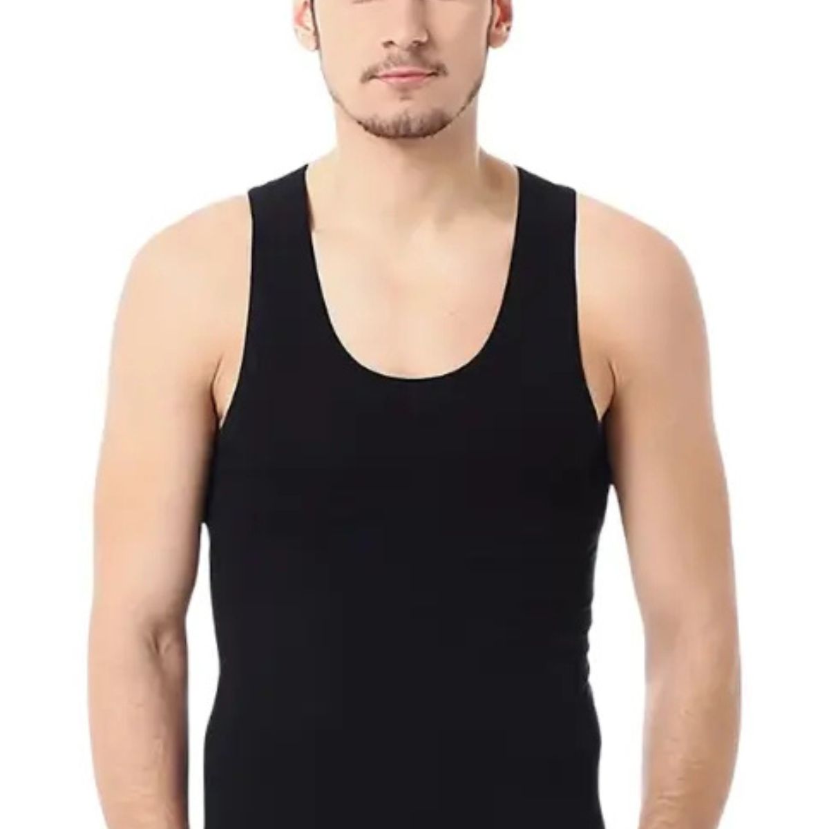 LOOK SHOP - Camiseta Sin Manga Algodón, Negra, Gris, Blanco. Adulto 045