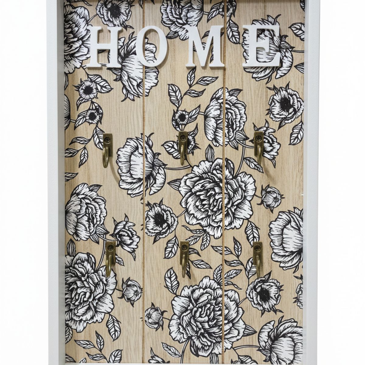 GENERICO - Porta Llave Decorativo De Madera Con 6 Ganchos