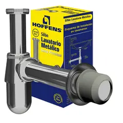 HOFFENS - Sifon Metalico Lavatorio 1 1/4 Cromado Con Vaso De Registro