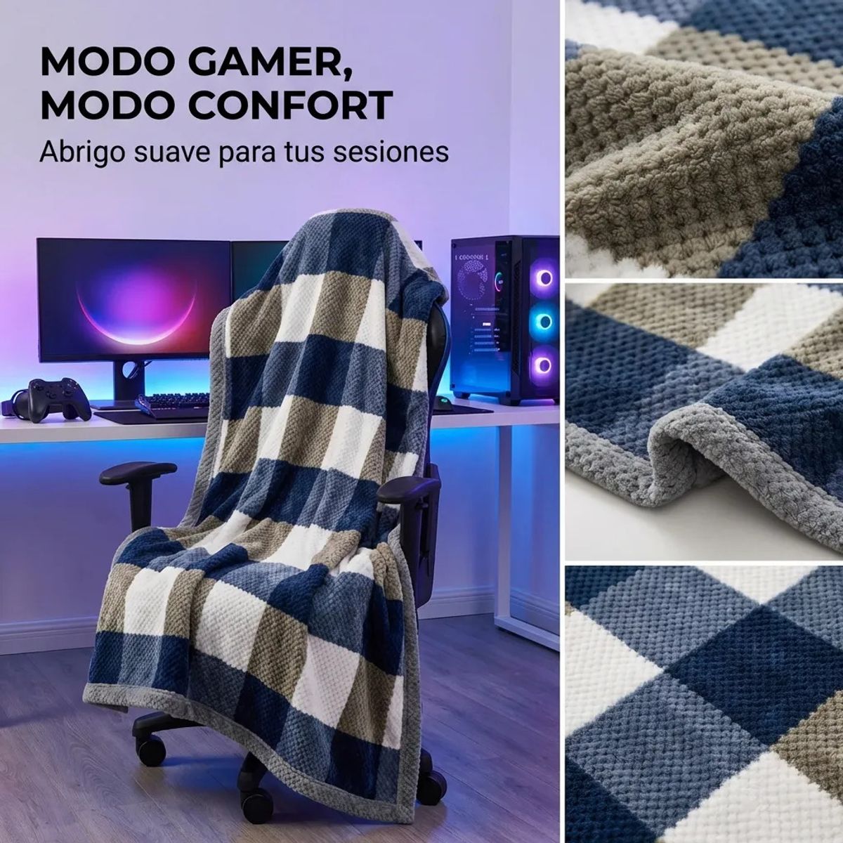 ARMONIA - Manta Decorativa y Abrigadora 1,5 plazas Poliester Diseño Moderno