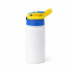 TODOK - Botella de Niño de 500ml Sublimación Tapa con Colores Azul/Amarillo