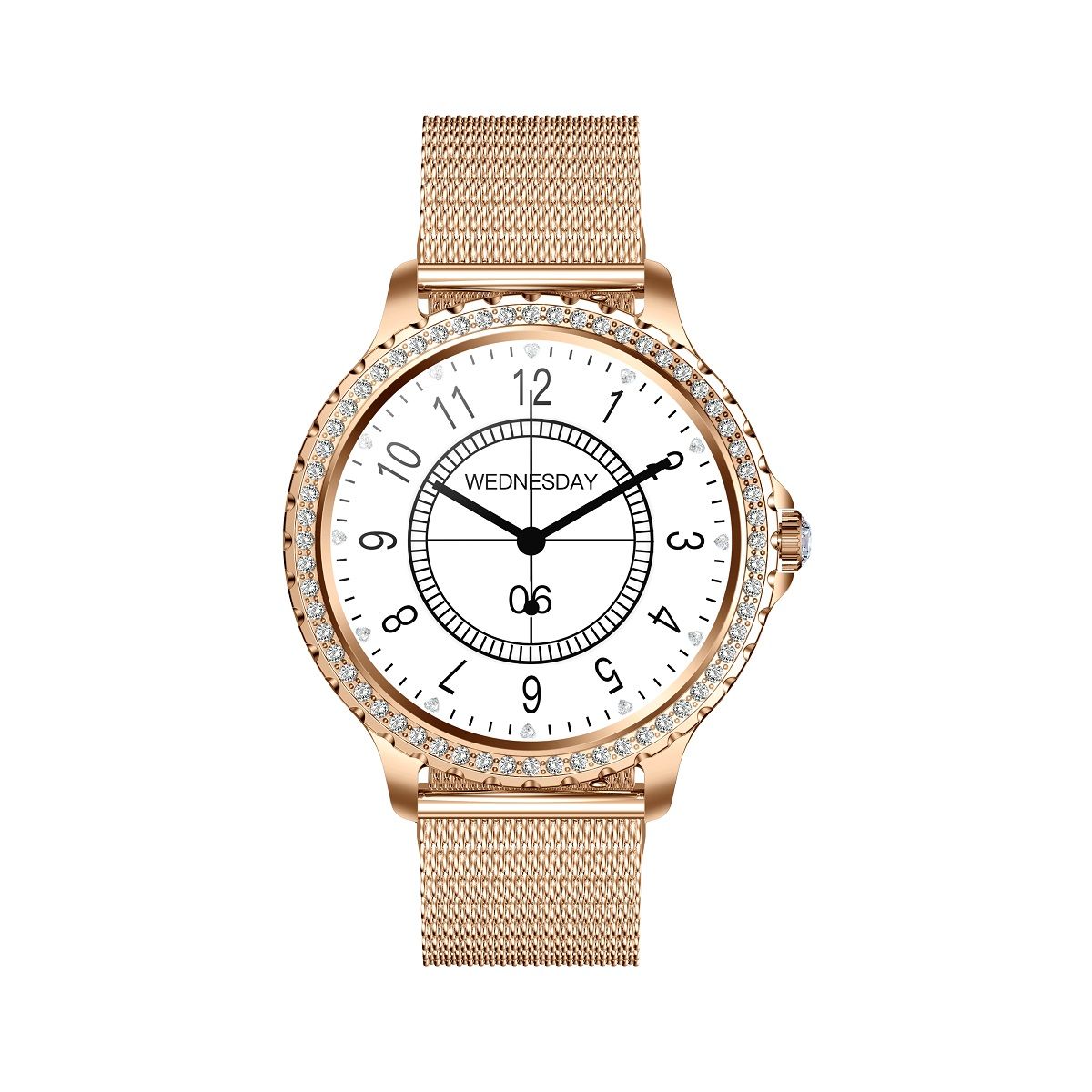 GENERICO - Smartwatch Elegante Mujer Bluetooth Monitor de Salud Multideporte Correa Metálica y Correa Silicona