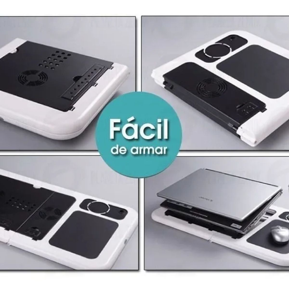 IRM - Soporte Laptop Cama E-Table Ajustable Con Ventilacion Ventilador Usb Mesa Portatil FIGOIMPORT