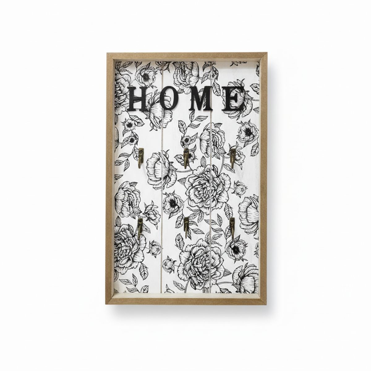 GENERICO - Porta Llaves Home Blanco Decorativo Con 6 Ganchos