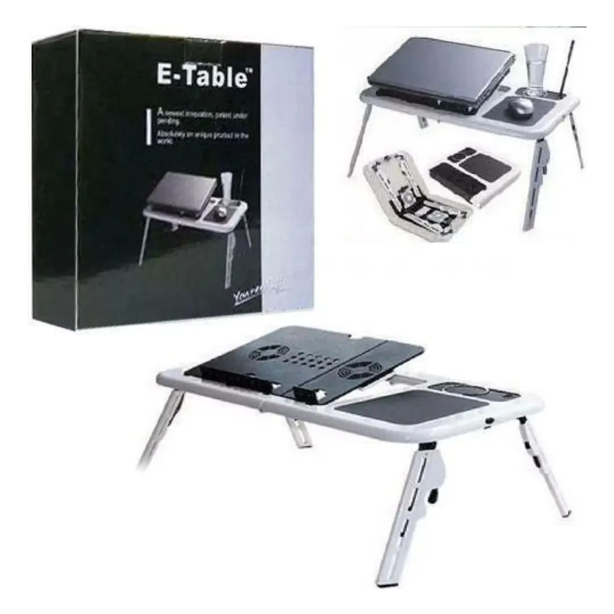 IRM - Mesa Plegable Laptop Cama E-Table Ajustable Ventilacion Usb Soporte Notebook Tablet FIGOIMPORT