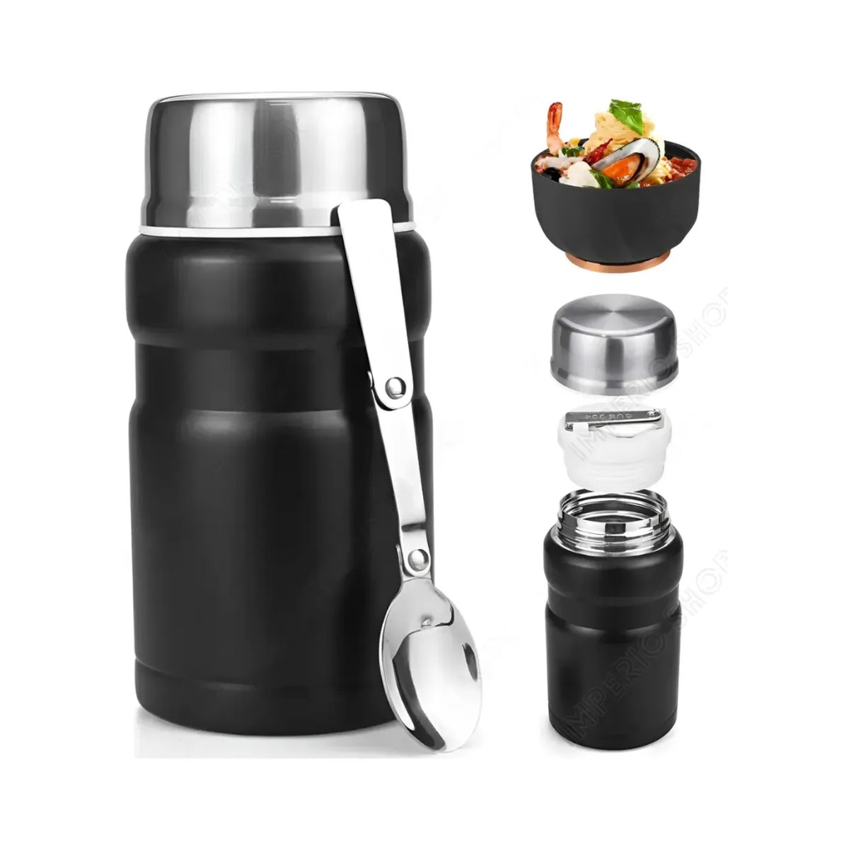 GENERICO - Thermo Comida 800 Ml Thermos Color Negro