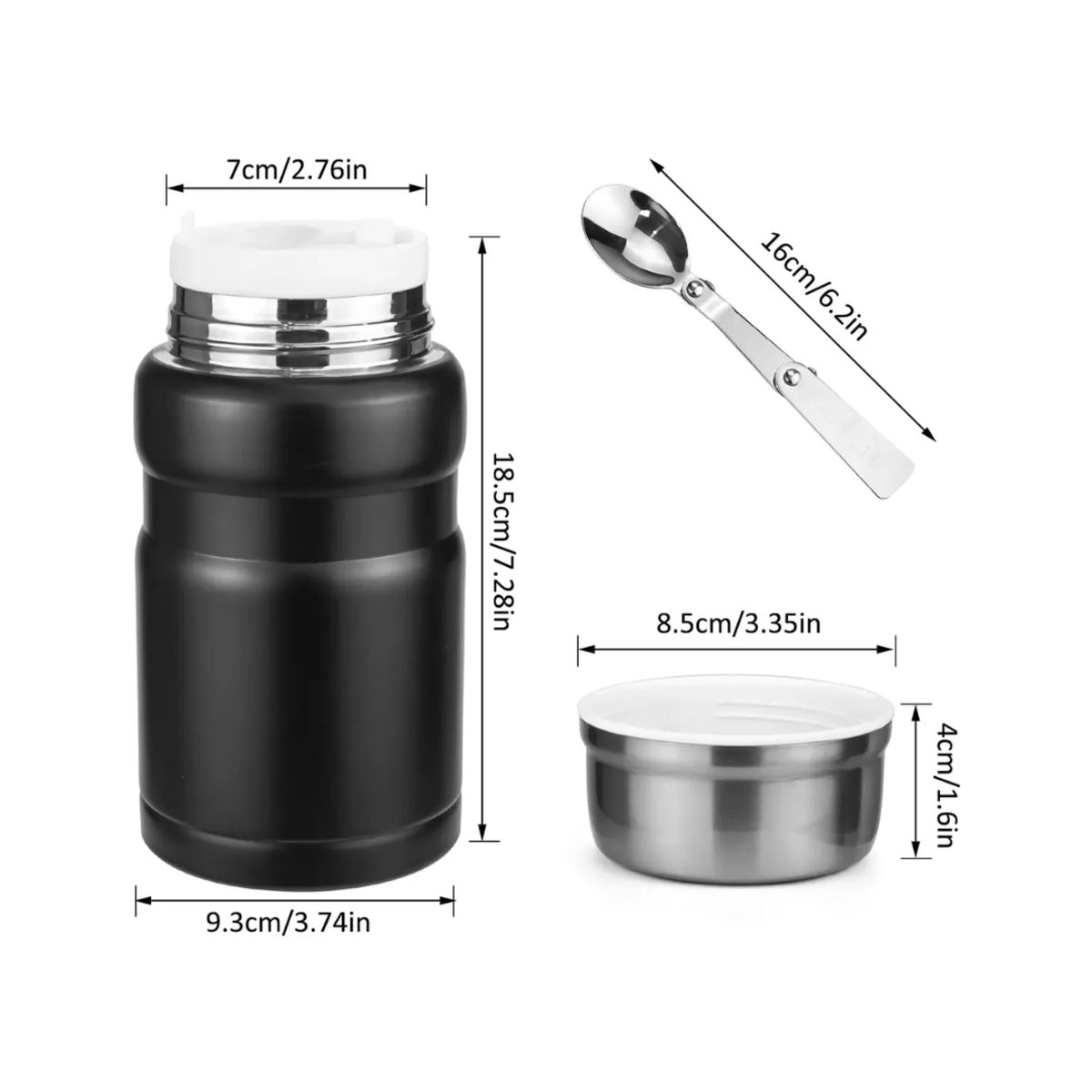 GENERICO - Thermo Comida 800 Ml Thermos Color Negro