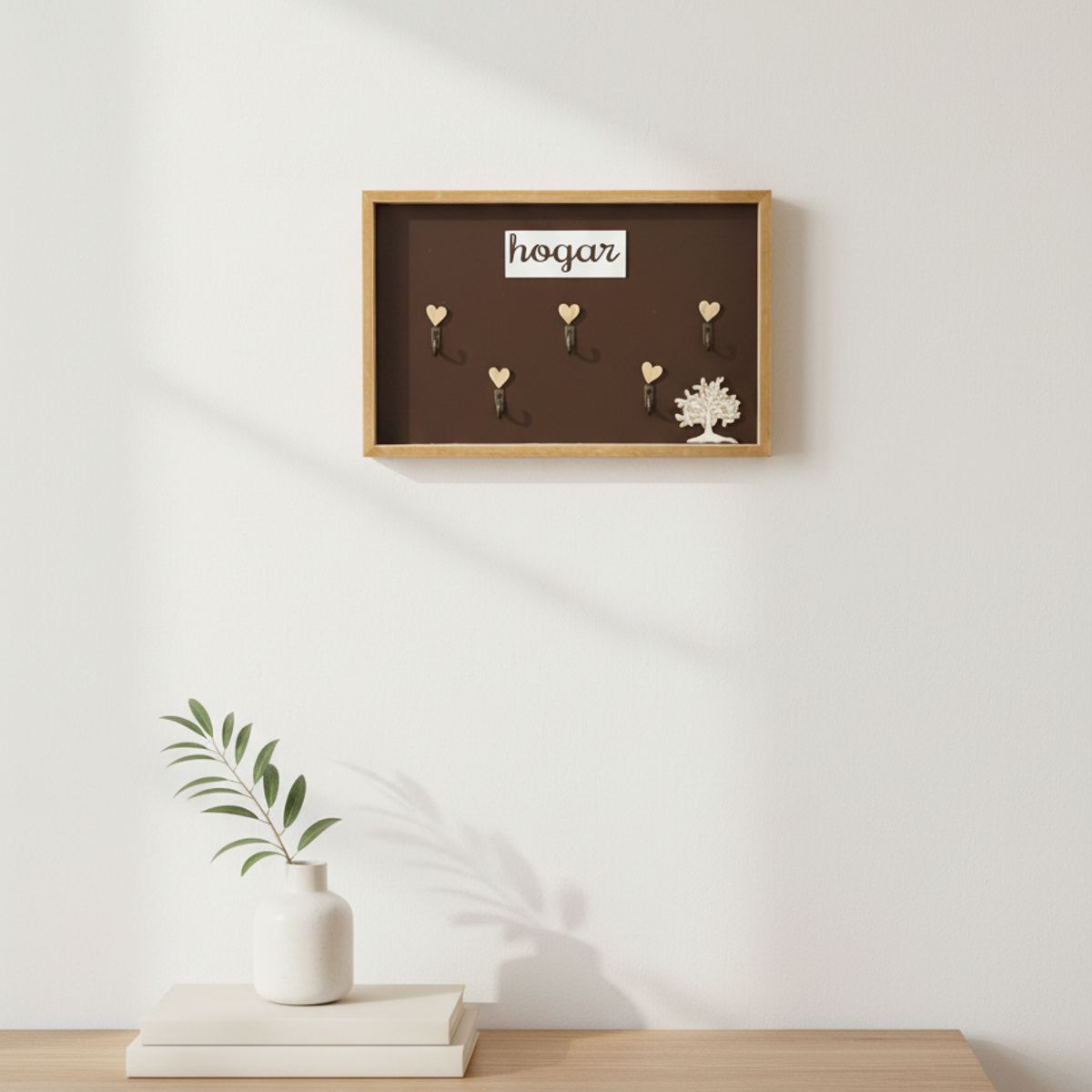 GENERICO - Porta Llaves Marron Decorativo De 6 Ganchos